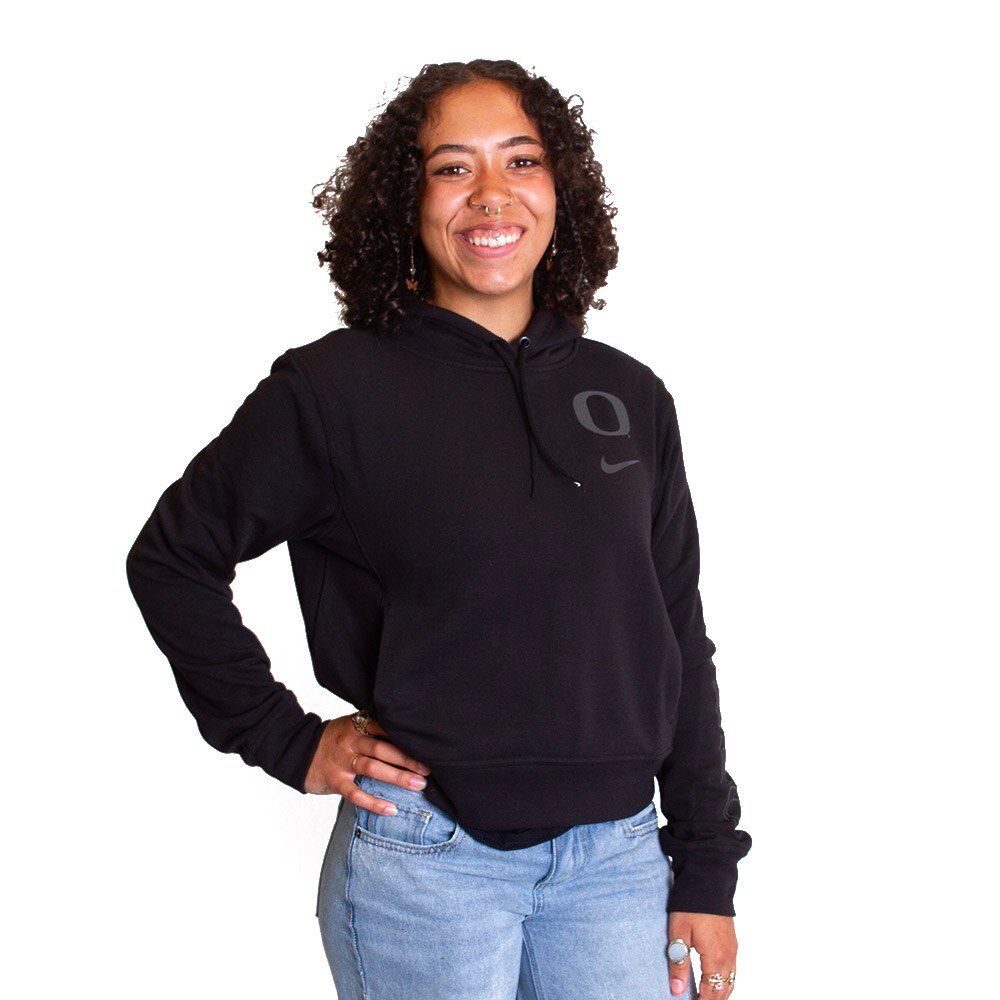 Classic Oregon O, Nike, Black, Hoodie, Performance/Dri-FIT, Women, Tonal, Sweatshirt, Pullover, 795261